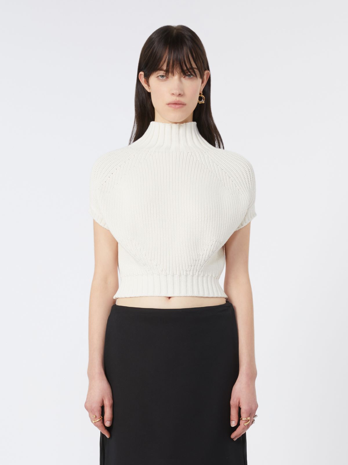 Balloon-Shaped Cotton Jumper - Ivory