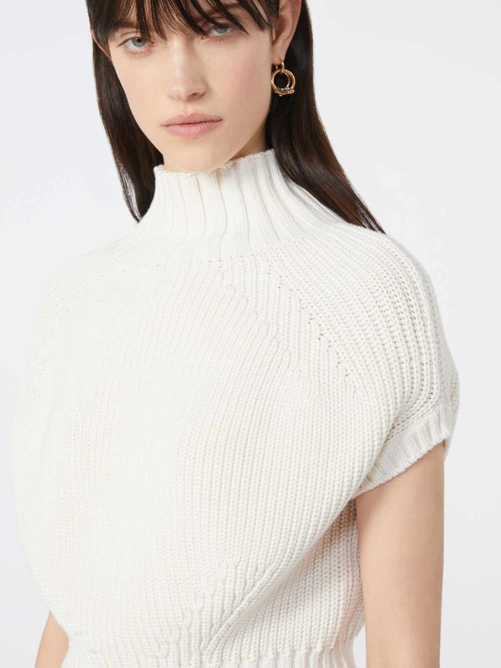 Balloon-Shaped Cotton Jumper - Ivory
