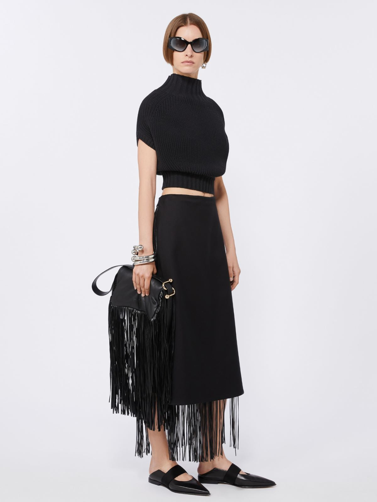 Balloon-Shaped Cotton Jumper - Black