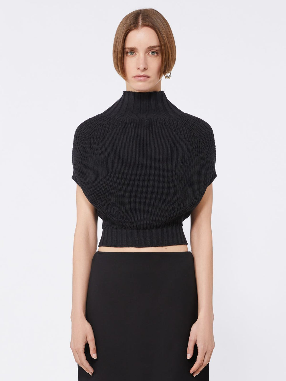 Balloon-Shaped Cotton Jumper - Black