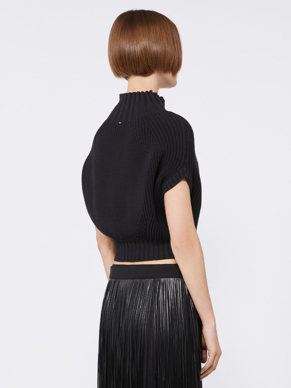 Balloon-Shaped Cotton Jumper - Black