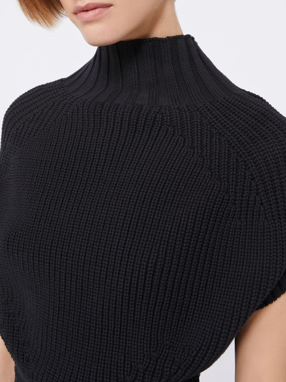 Balloon-Shaped Cotton Jumper - Black