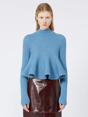 Babydoll Wool Sweater - Light blue