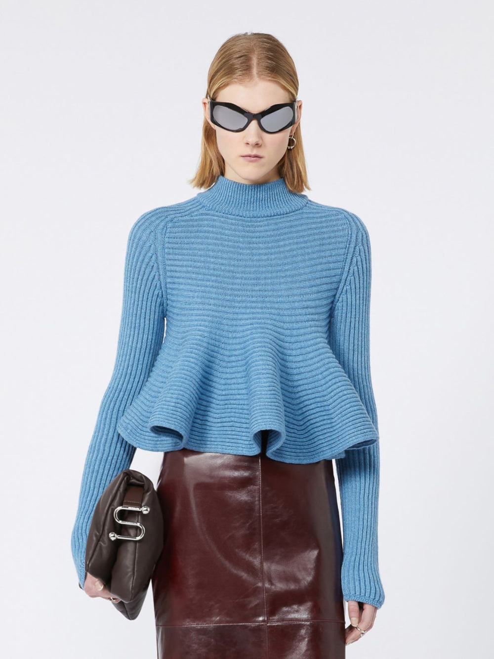 Babydoll Wool Sweater - Light blue