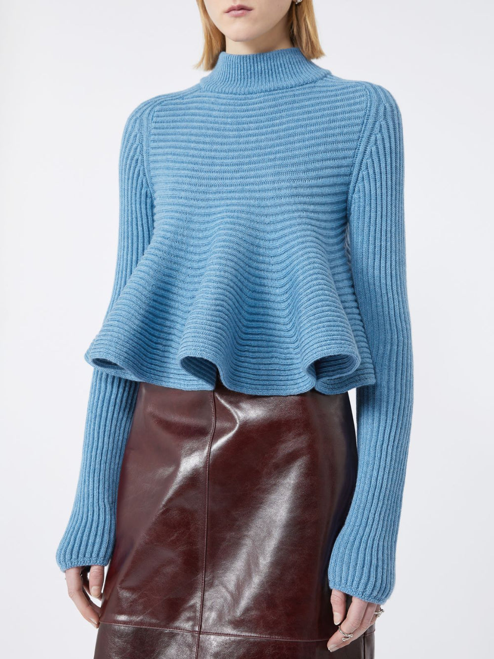 Babydoll Wool Sweater - Light blue