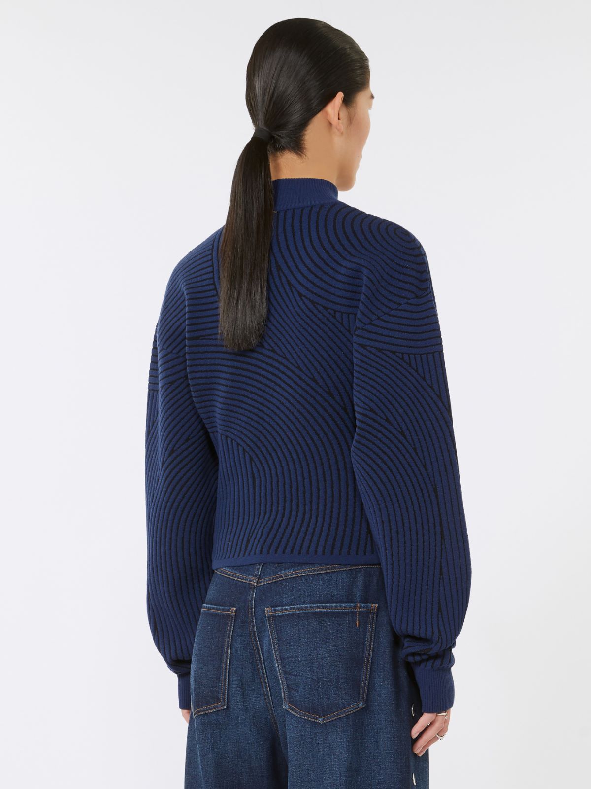 3D jacquard sweater - Midnightblue