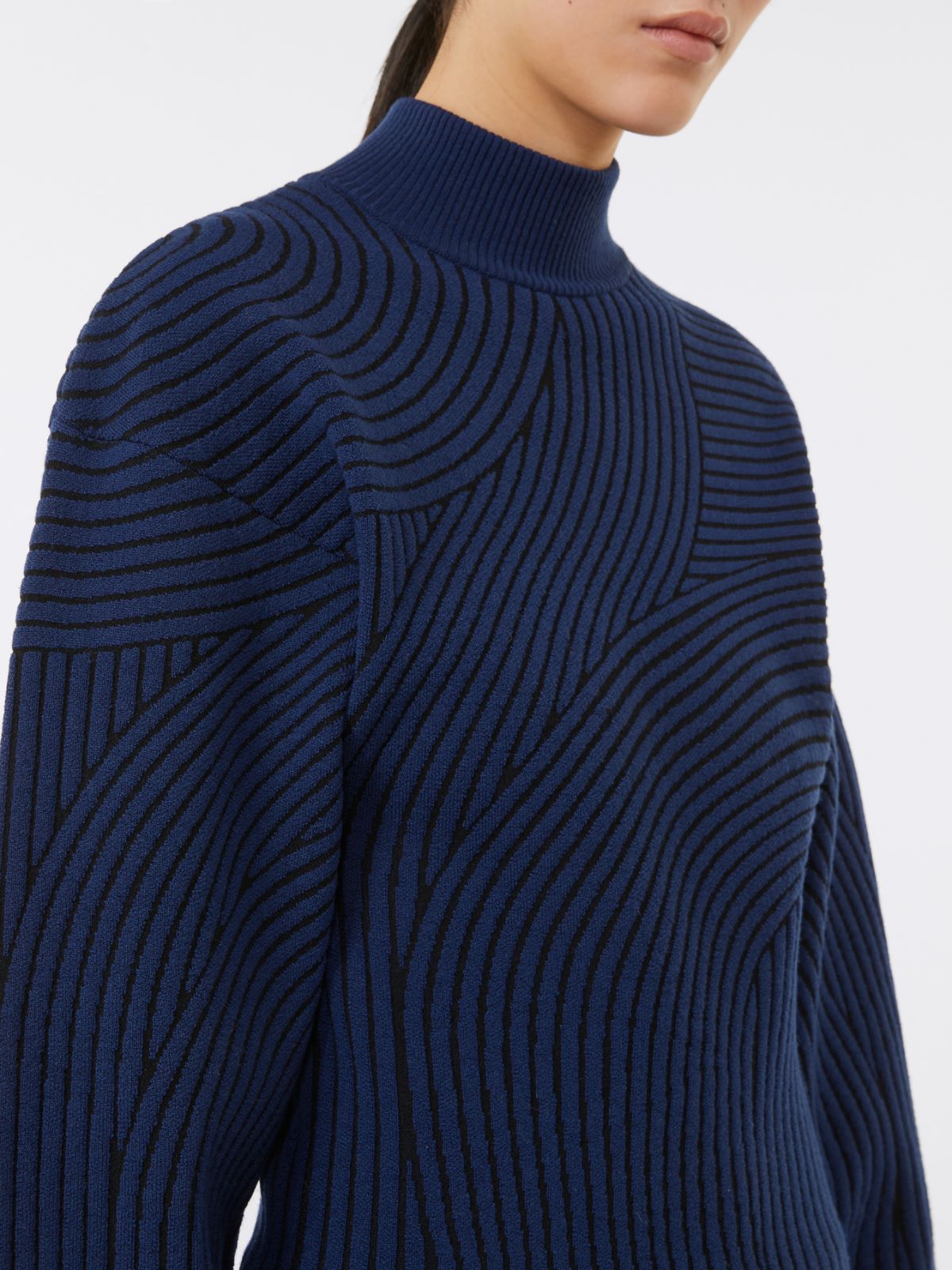 3D jacquard sweater - Midnightblue