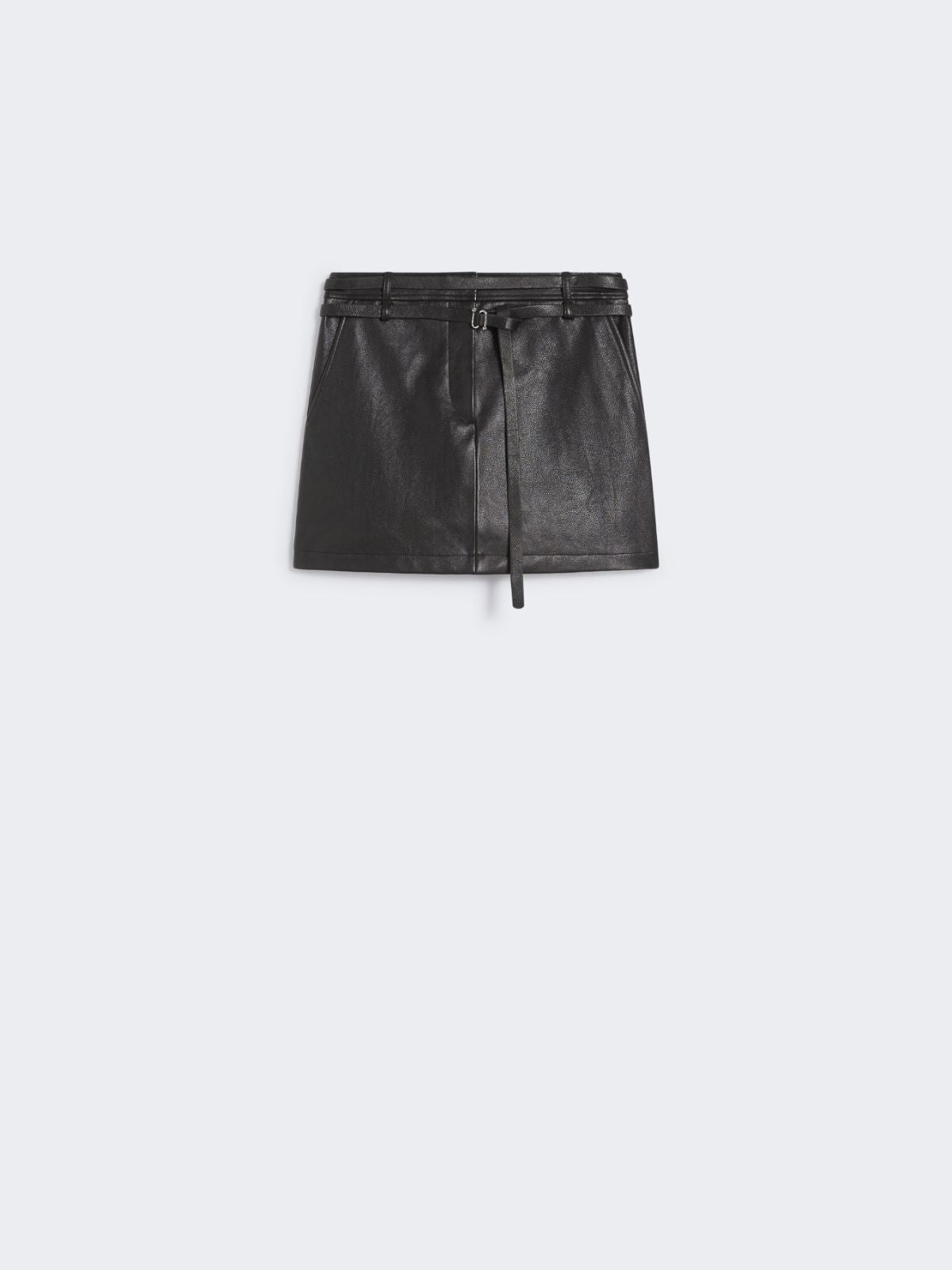 Short leather skirt - Black