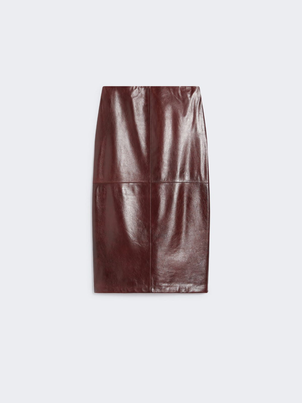 Midi leather skirt - Bordeaux