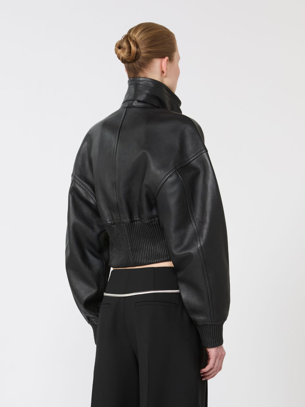 Short leather jacket - Black