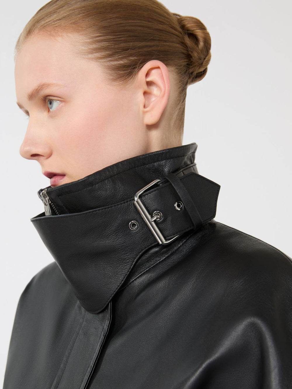 Short leather jacket - Black