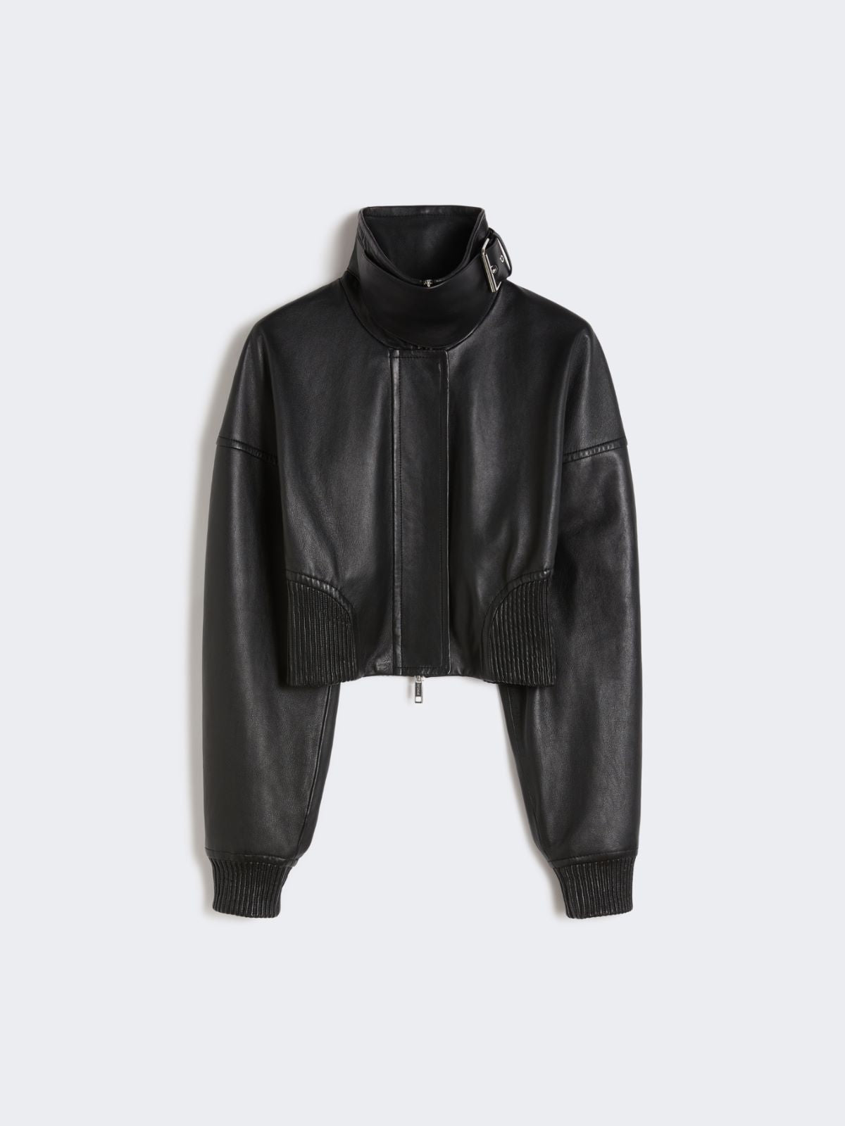 Short leather jacket - Black
