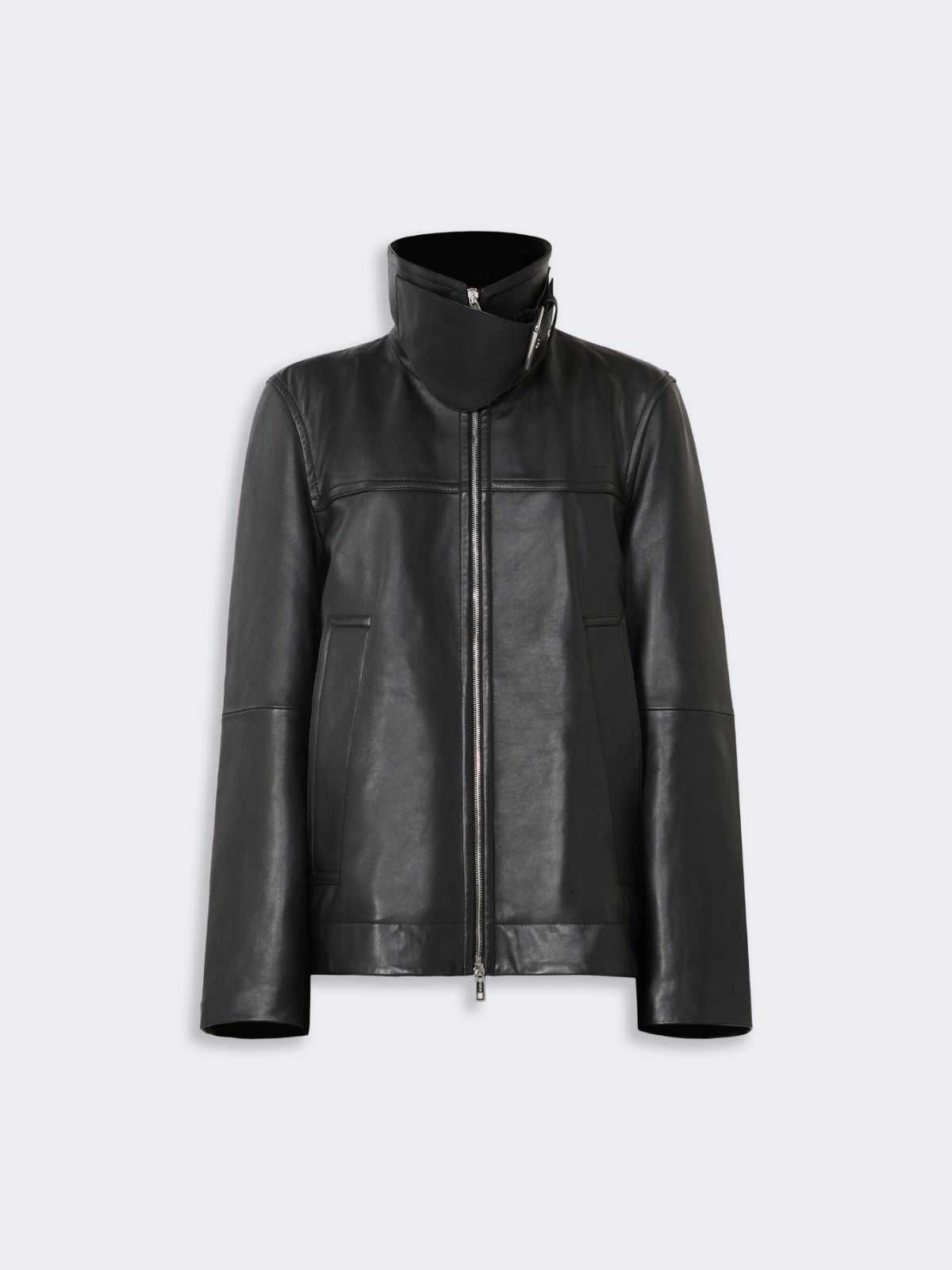 Oversized leather heavy jacket - Black