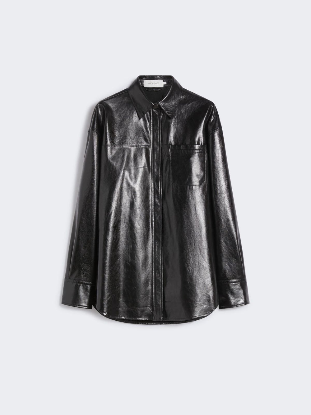 Oversized nappa leather shirt - Black