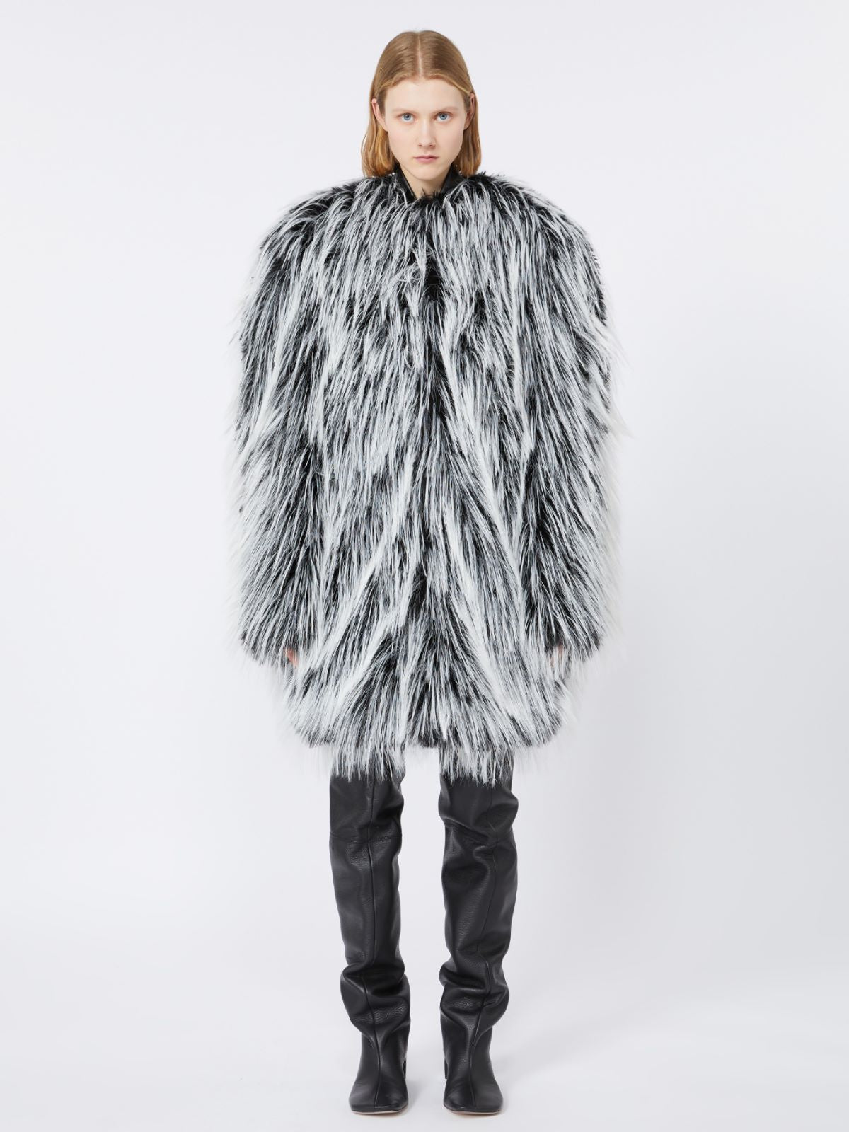 Oversized two-tone jacket - RUNWAY - Black