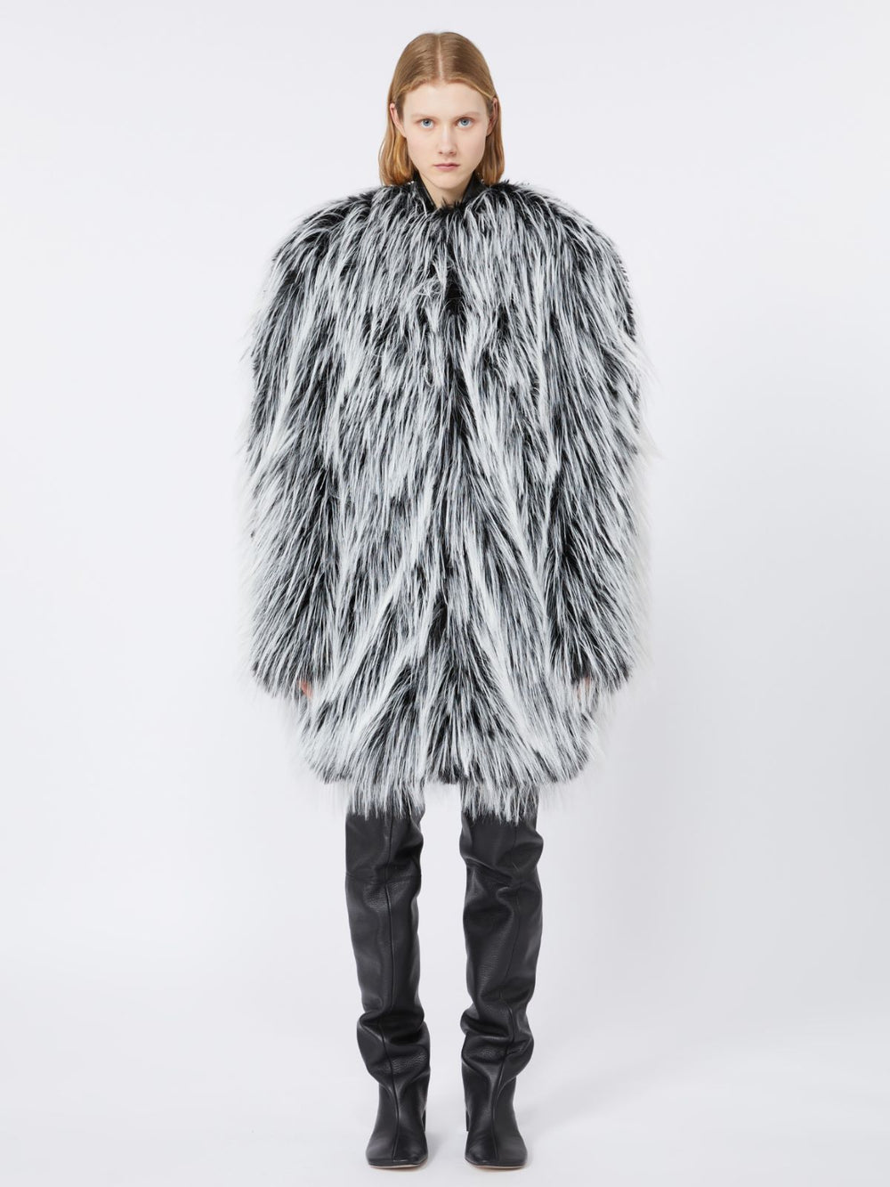 Oversized two-tone jacket - RUNWAY - Black