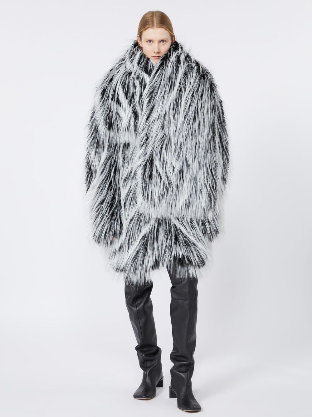 Oversized two-tone jacket - RUNWAY - Black