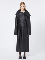Long leather coat - RUNWAY - Black