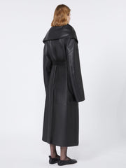 Long leather coat - RUNWAY - Black