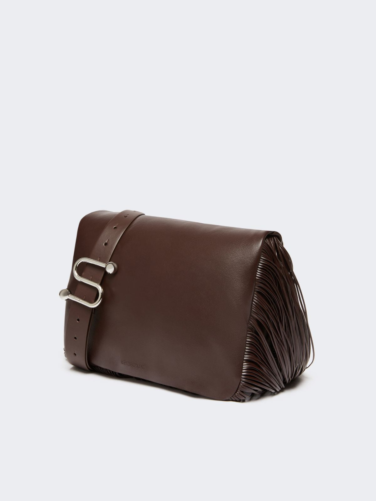 Soffy bag with long fringes - RUNWAY - Chocolate