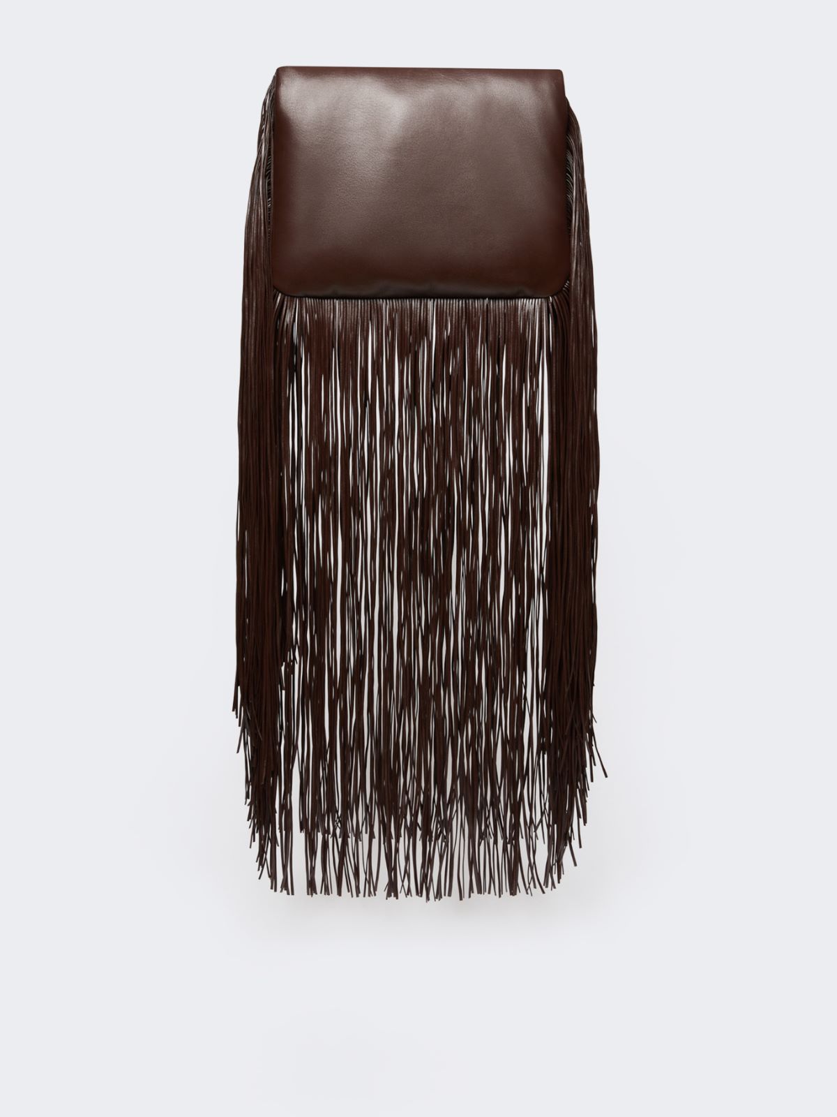 Soffy bag with long fringes - RUNWAY - Chocolate