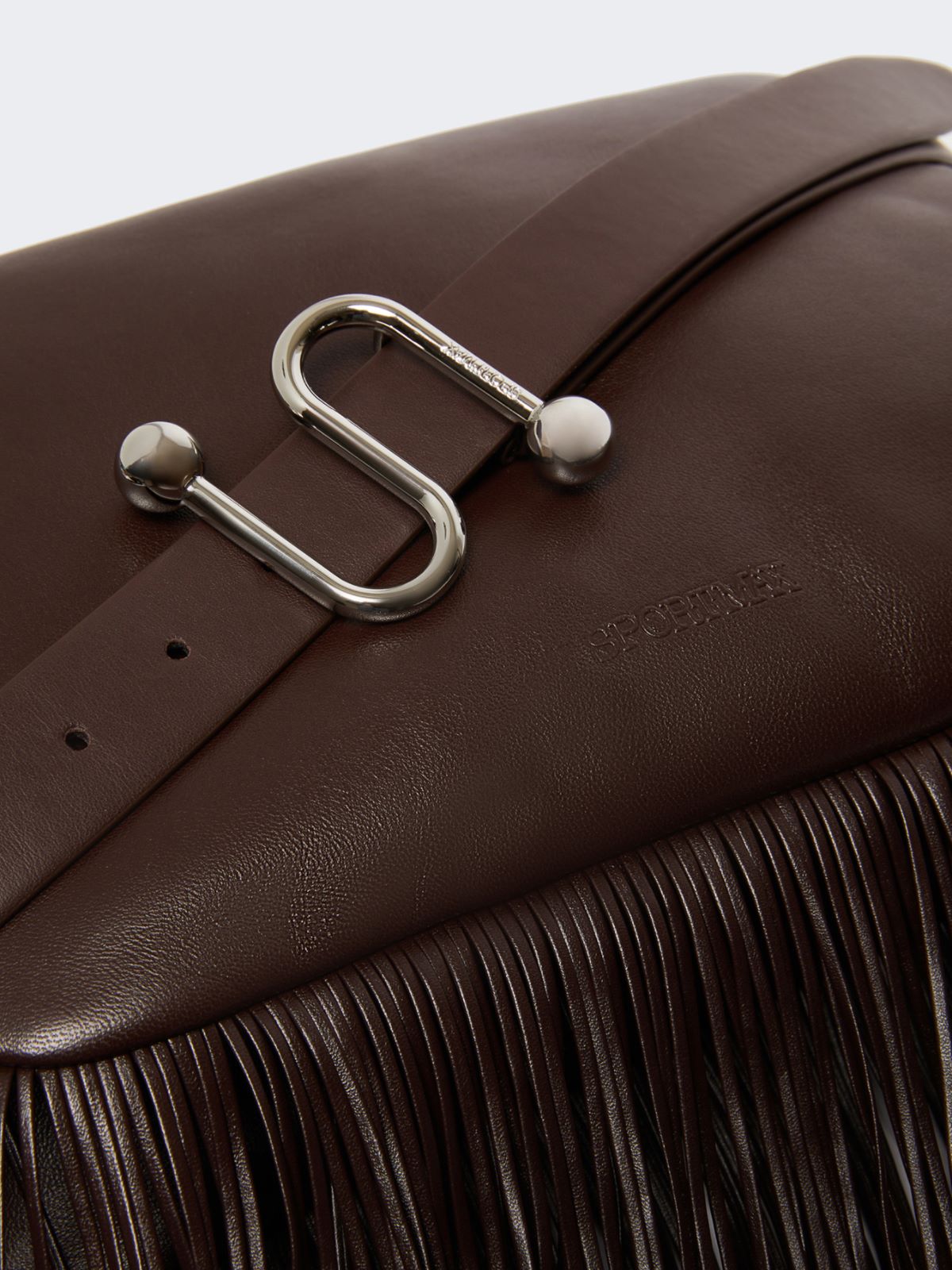 Soffy bag with long fringes - RUNWAY - Chocolate