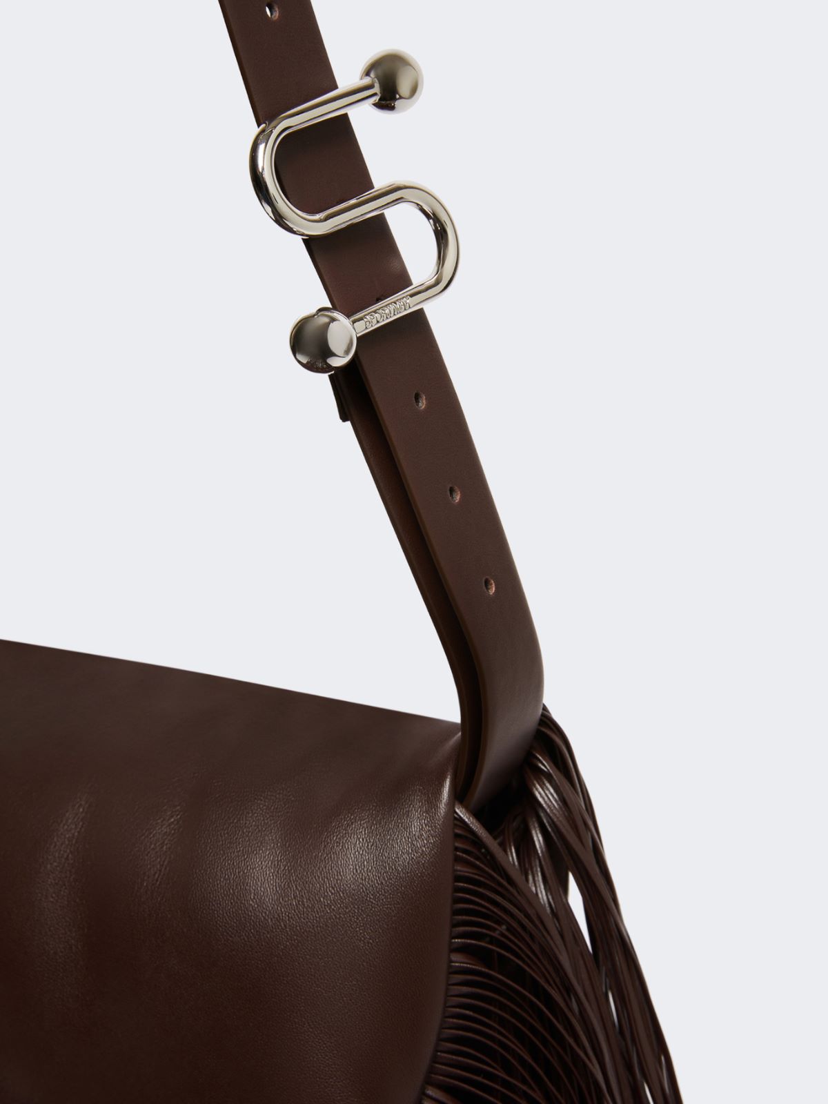 Soffy bag with long fringes - RUNWAY - Chocolate