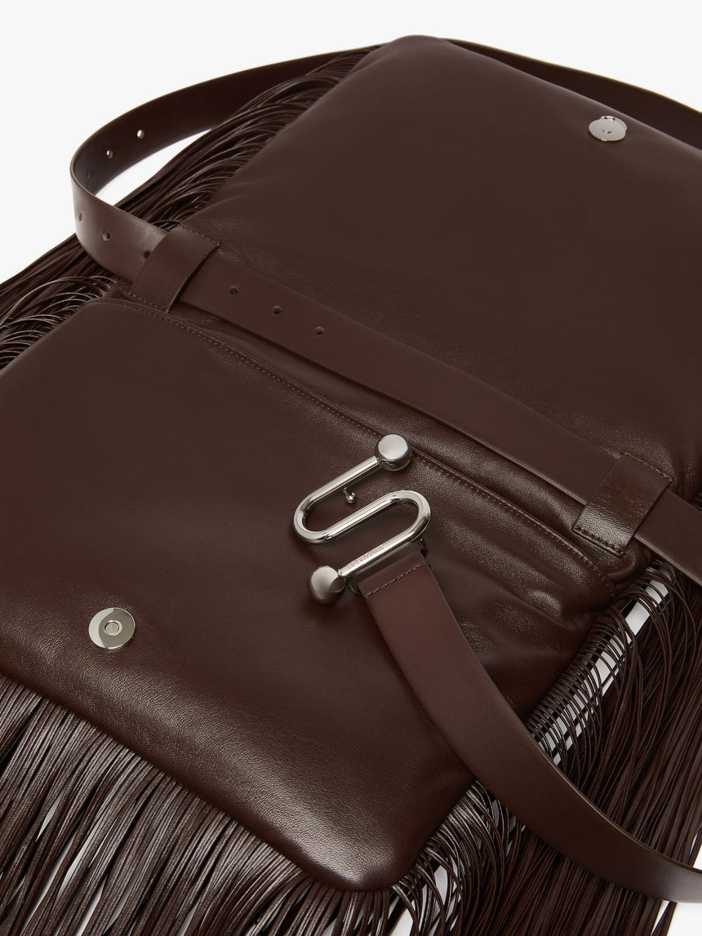 Soffy bag with long fringes - RUNWAY - Chocolate