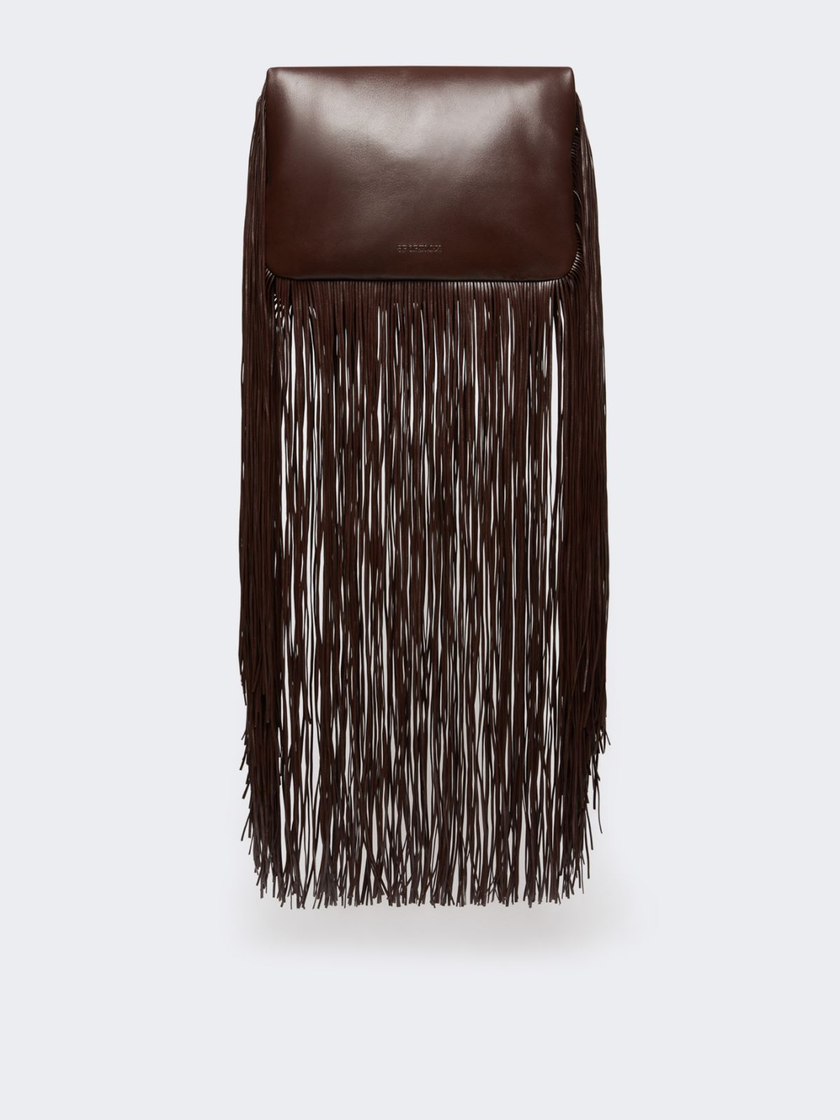 Soffy bag with long fringes - RUNWAY - Chocolate