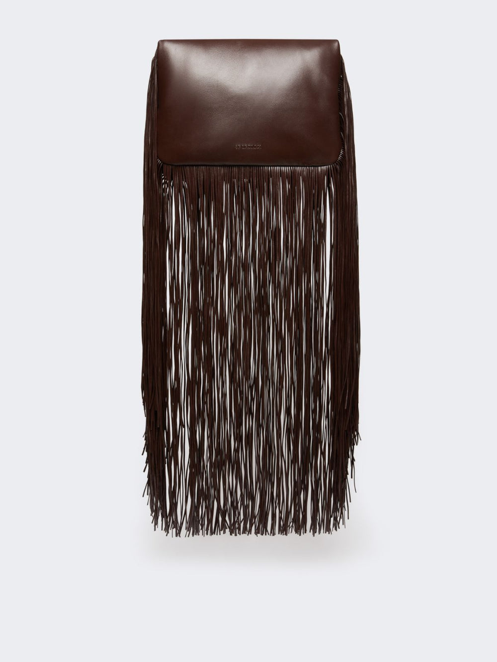 Soffy bag with long fringes - RUNWAY - Chocolate