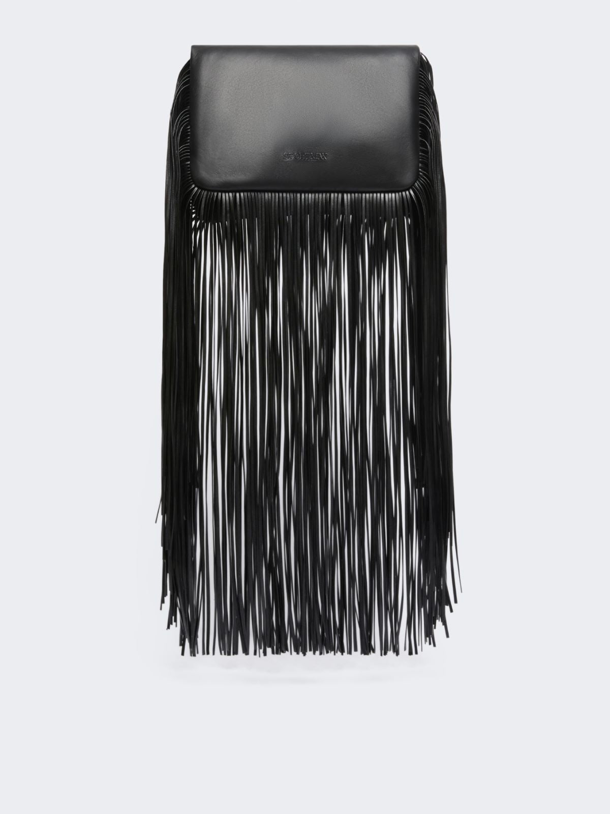 Mini Soffy Bag in nappa with fringes - Black