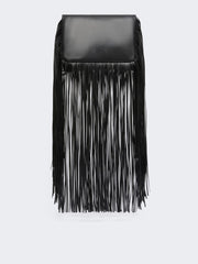 Mini Soffy Bag in nappa with fringes - Black