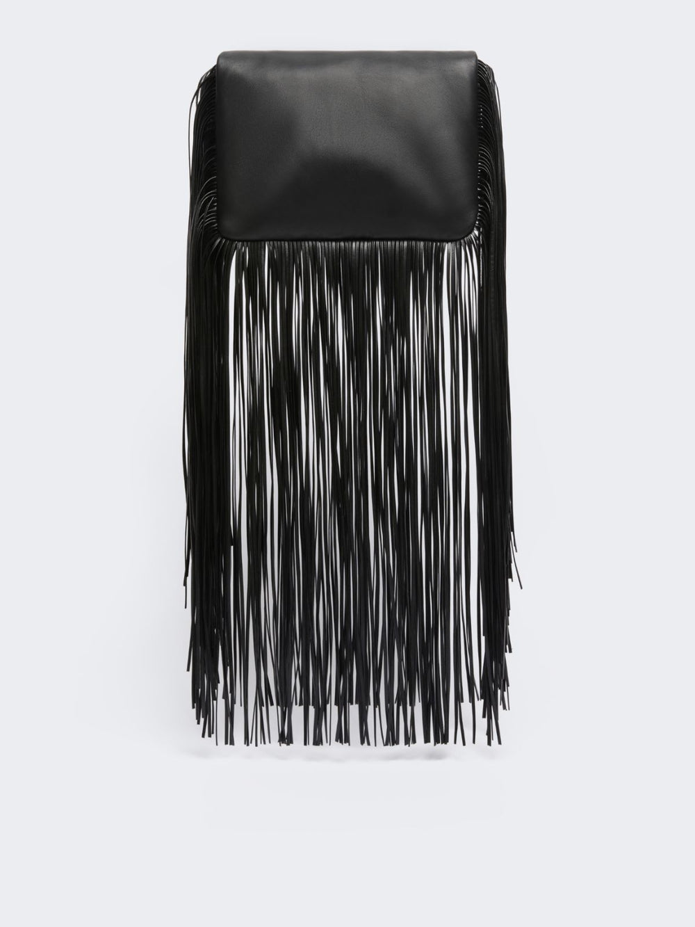 Mini Soffy Bag in nappa with fringes - Black