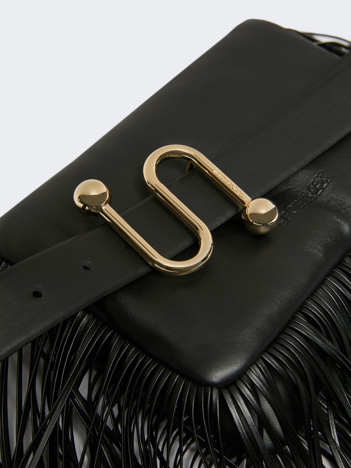 Mini Soffy Bag in nappa with fringes - Black