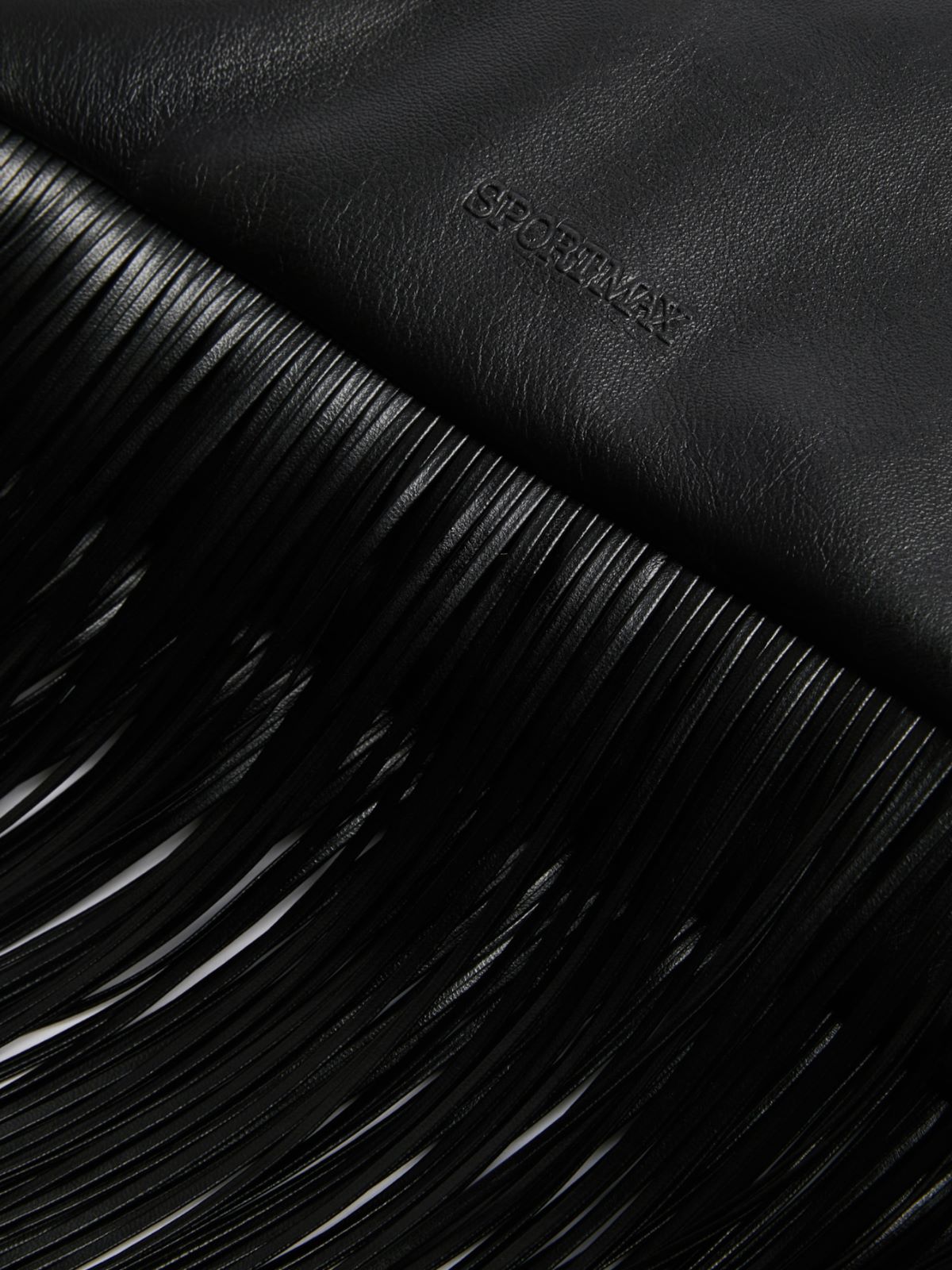 Mini Soffy Bag in nappa with fringes - Black