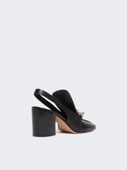 Nappa leather slingbacks - Black