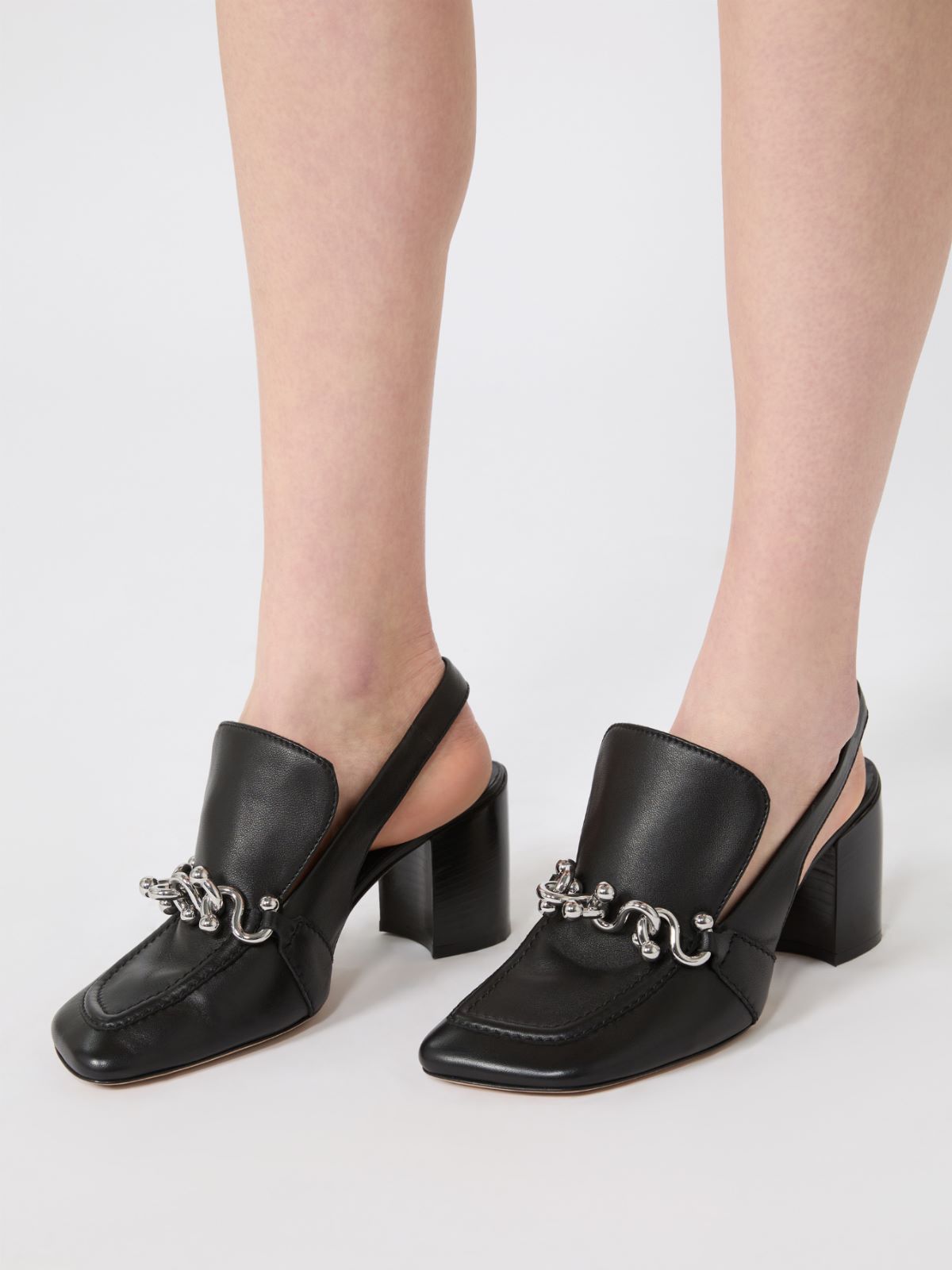 Nappa leather slingbacks - Black