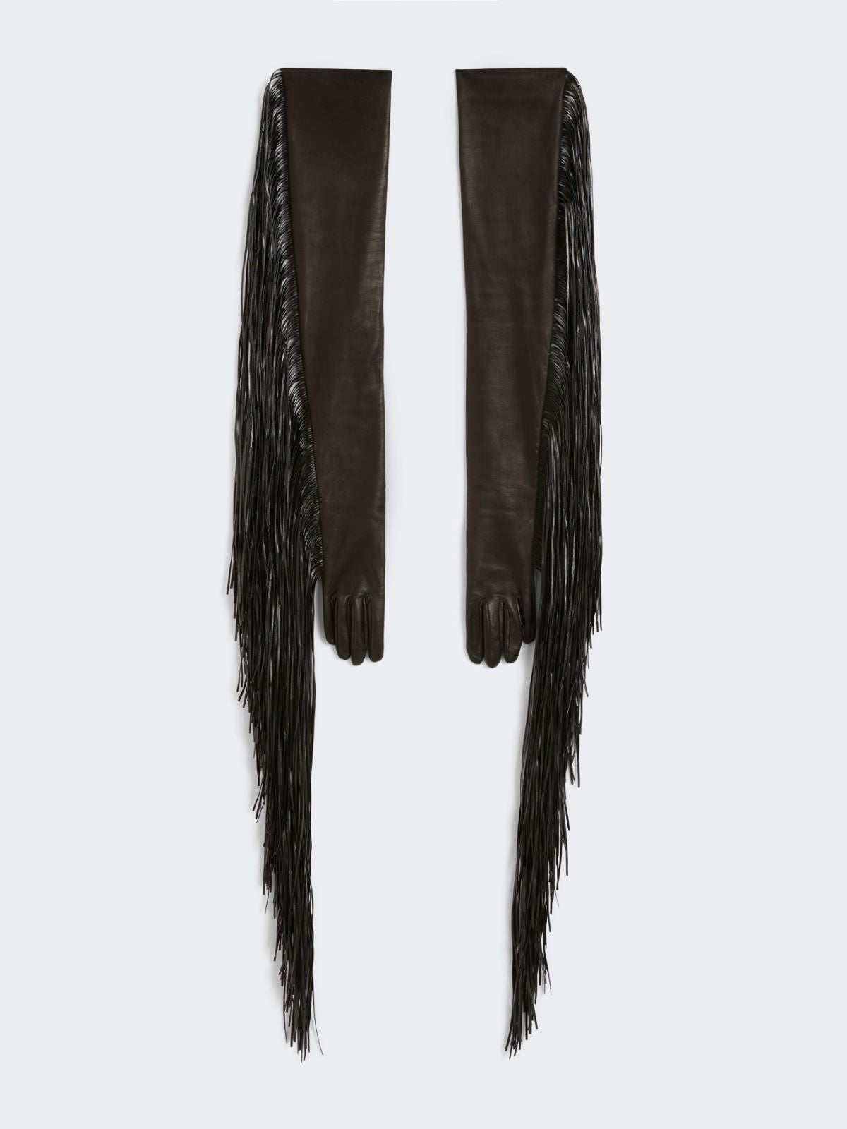 Long gloves with fringes - RUNWAY - Black