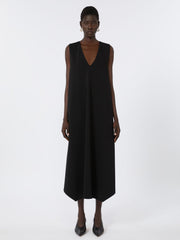 Sleeveless crepe dress - Black