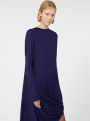 Asymmetrical draped dress - RUNWAY - Dark violet