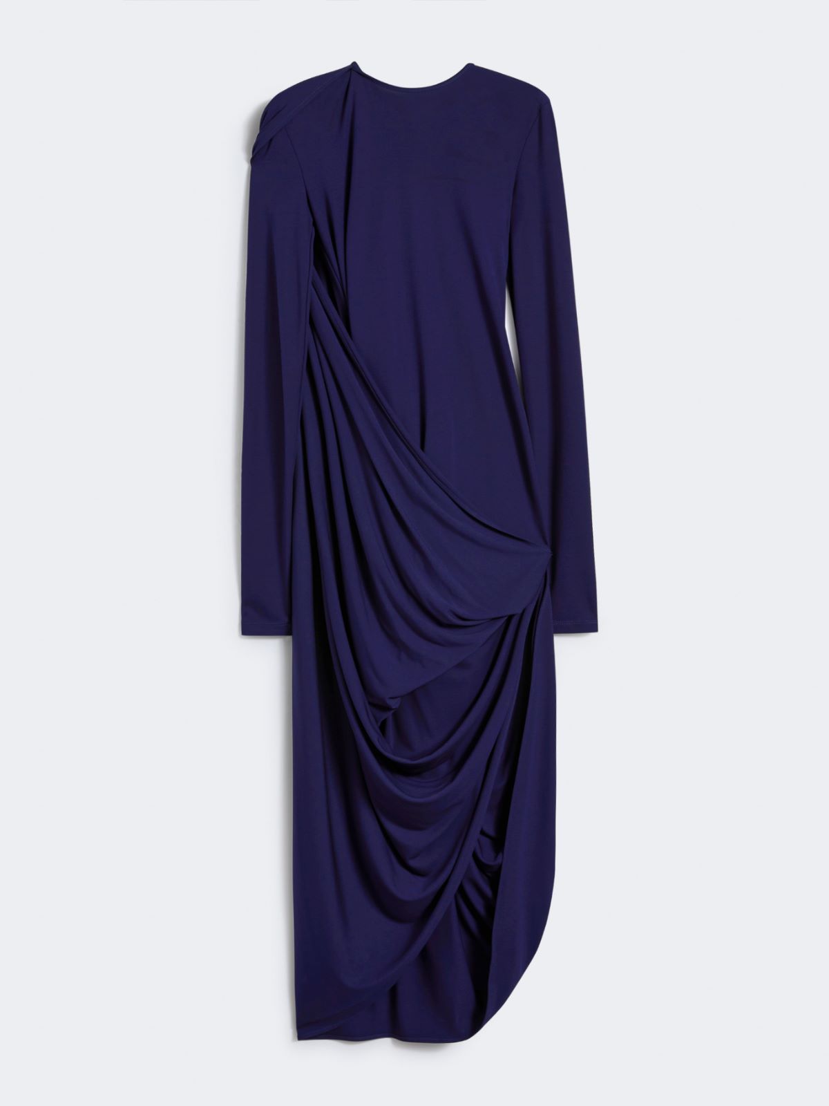 Asymmetrical draped dress - RUNWAY - Dark violet