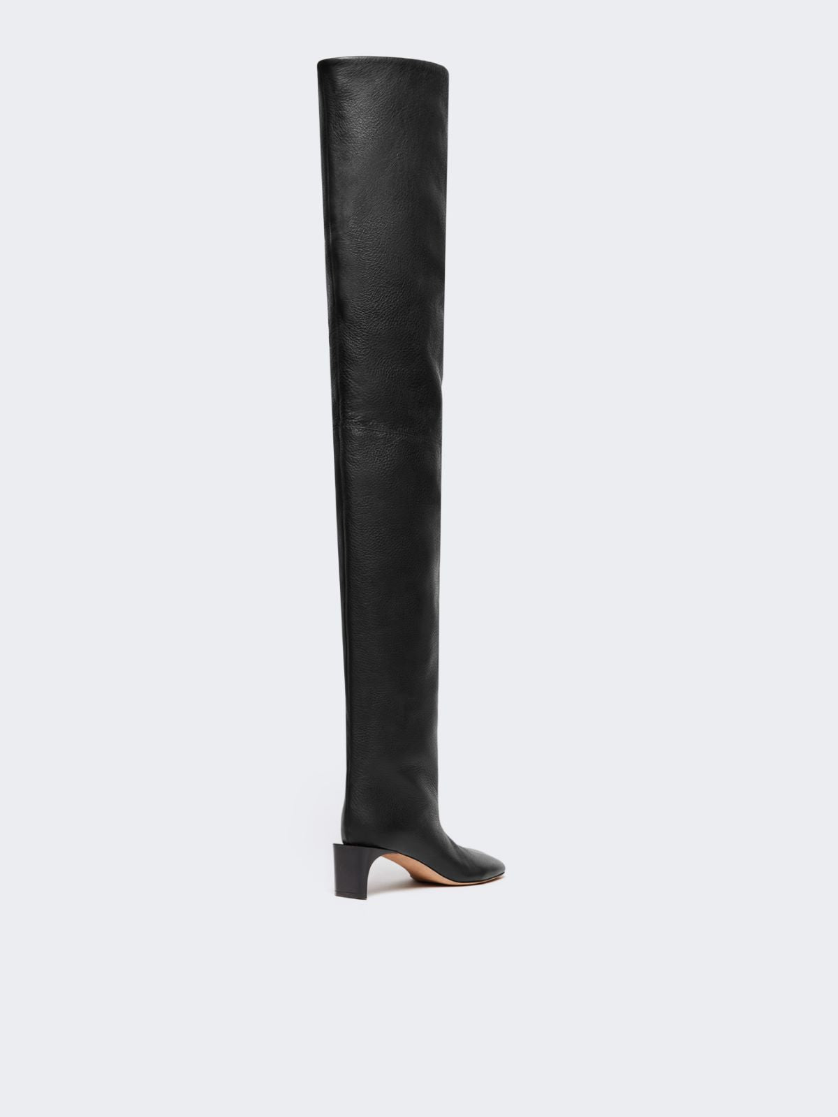 Thigh-high calfskin boots - RUNWAY - Black
