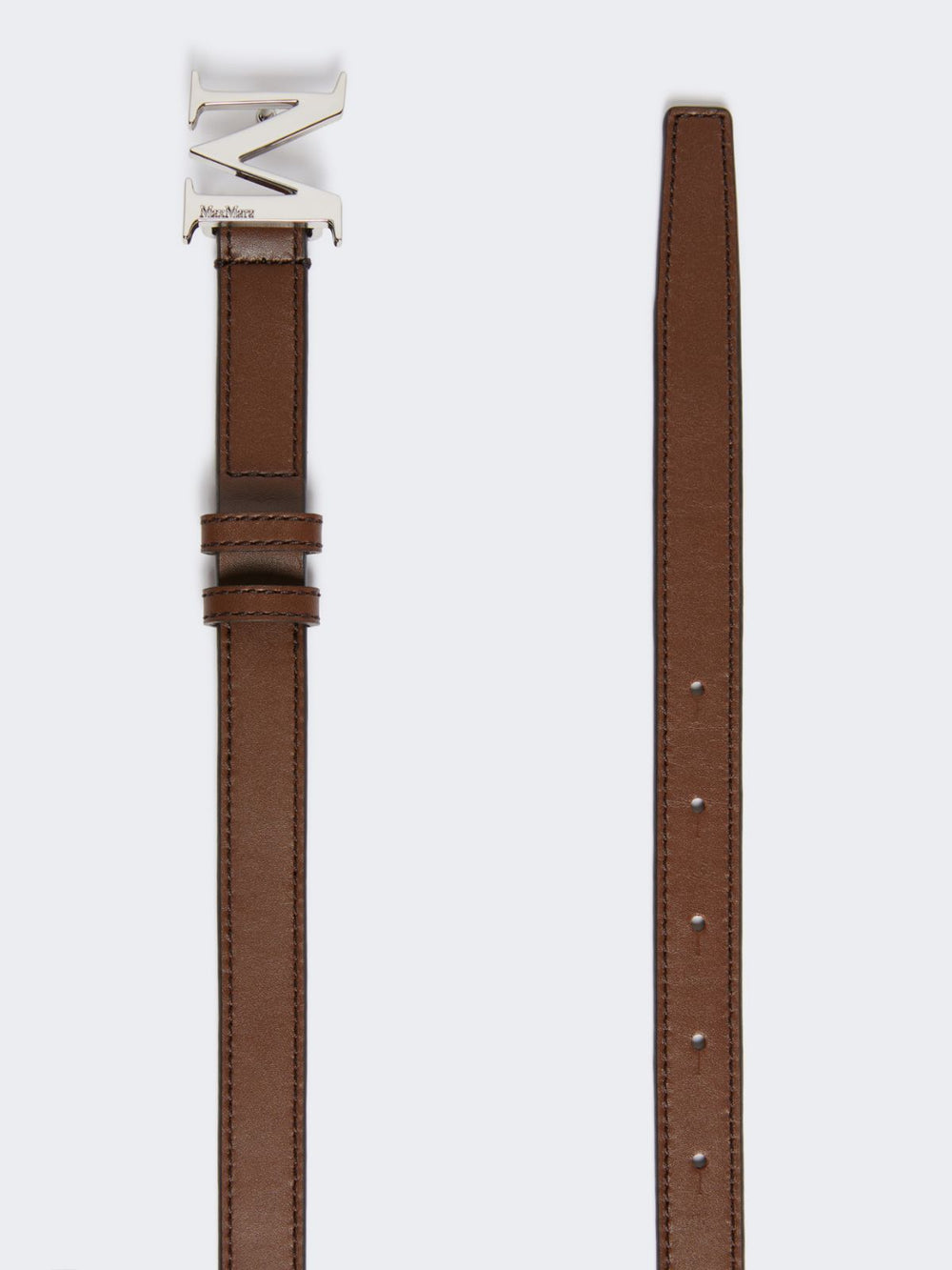 Natural leather Monogram belt - Brown