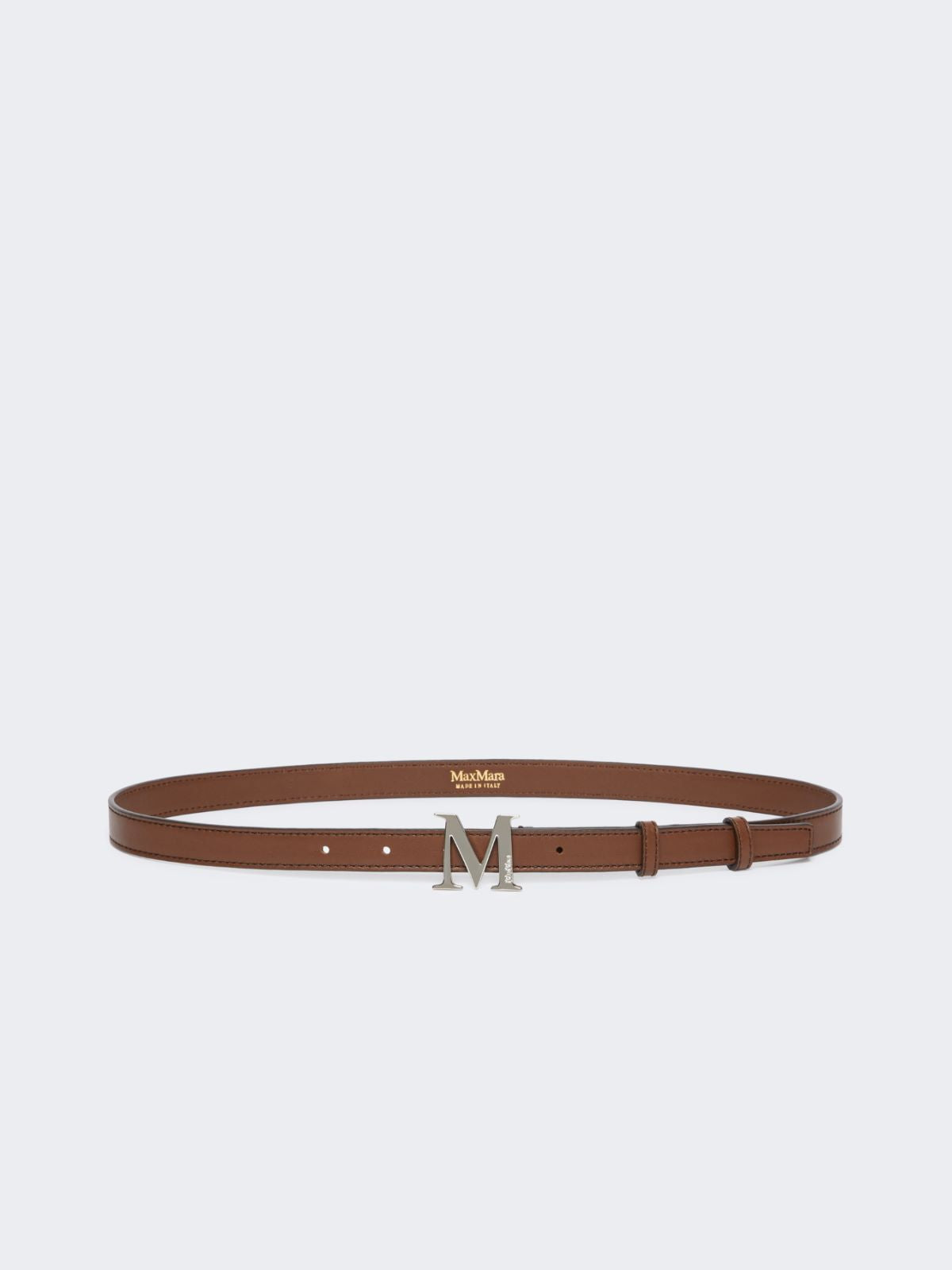 Natural leather Monogram belt - Brown
