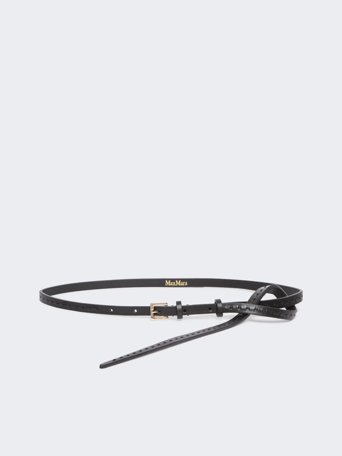 Natural leather belt - Black