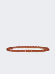 Woven leather belt - Rust