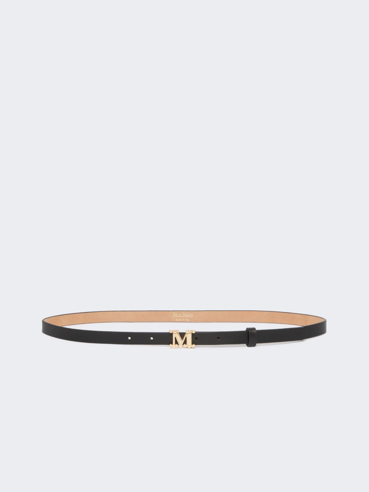 Leather Monogram belt - Black