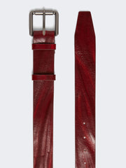 Long leather belt - Bordeaux