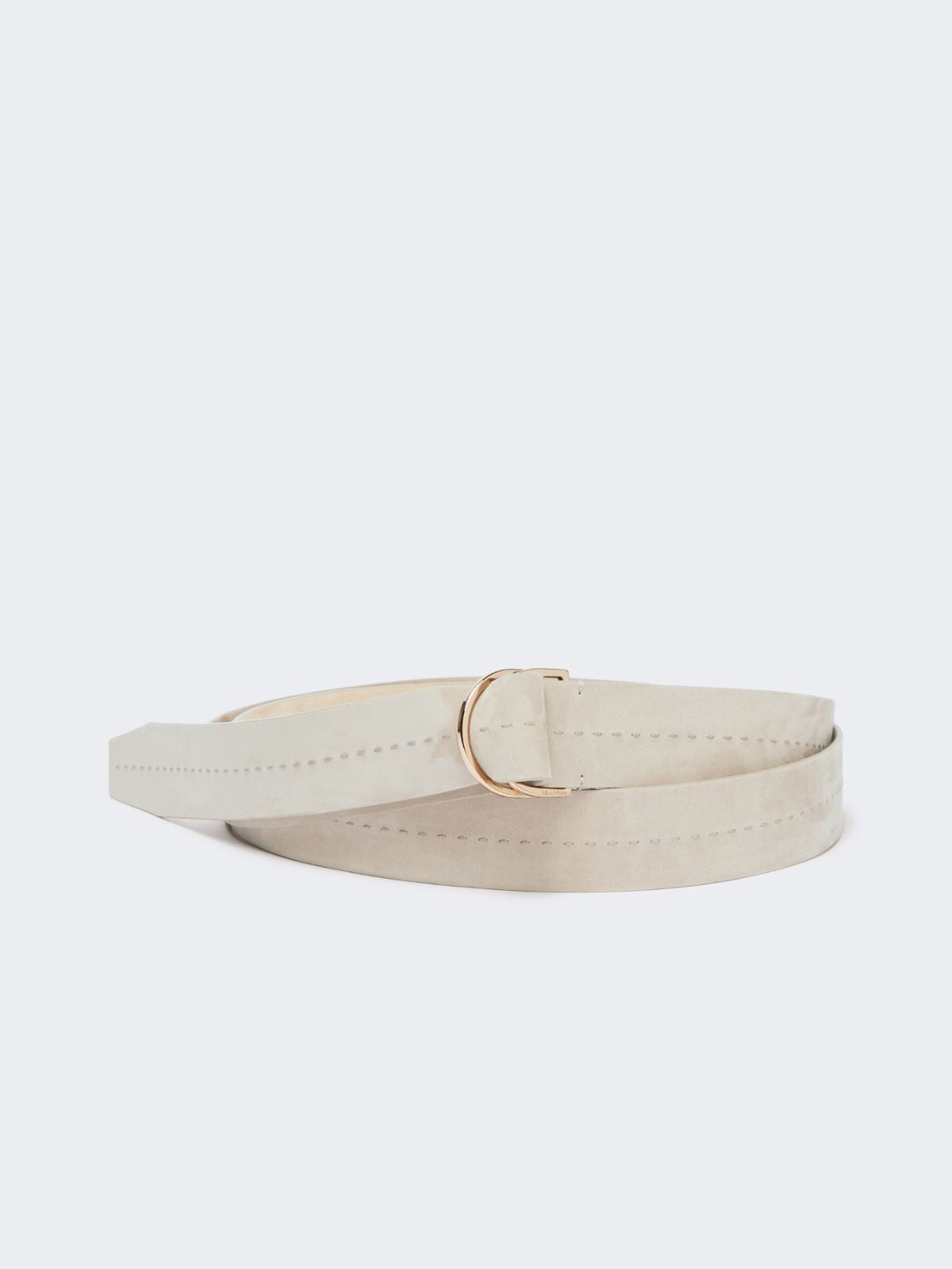 Nubuck leather double-wrap belt - Ivory