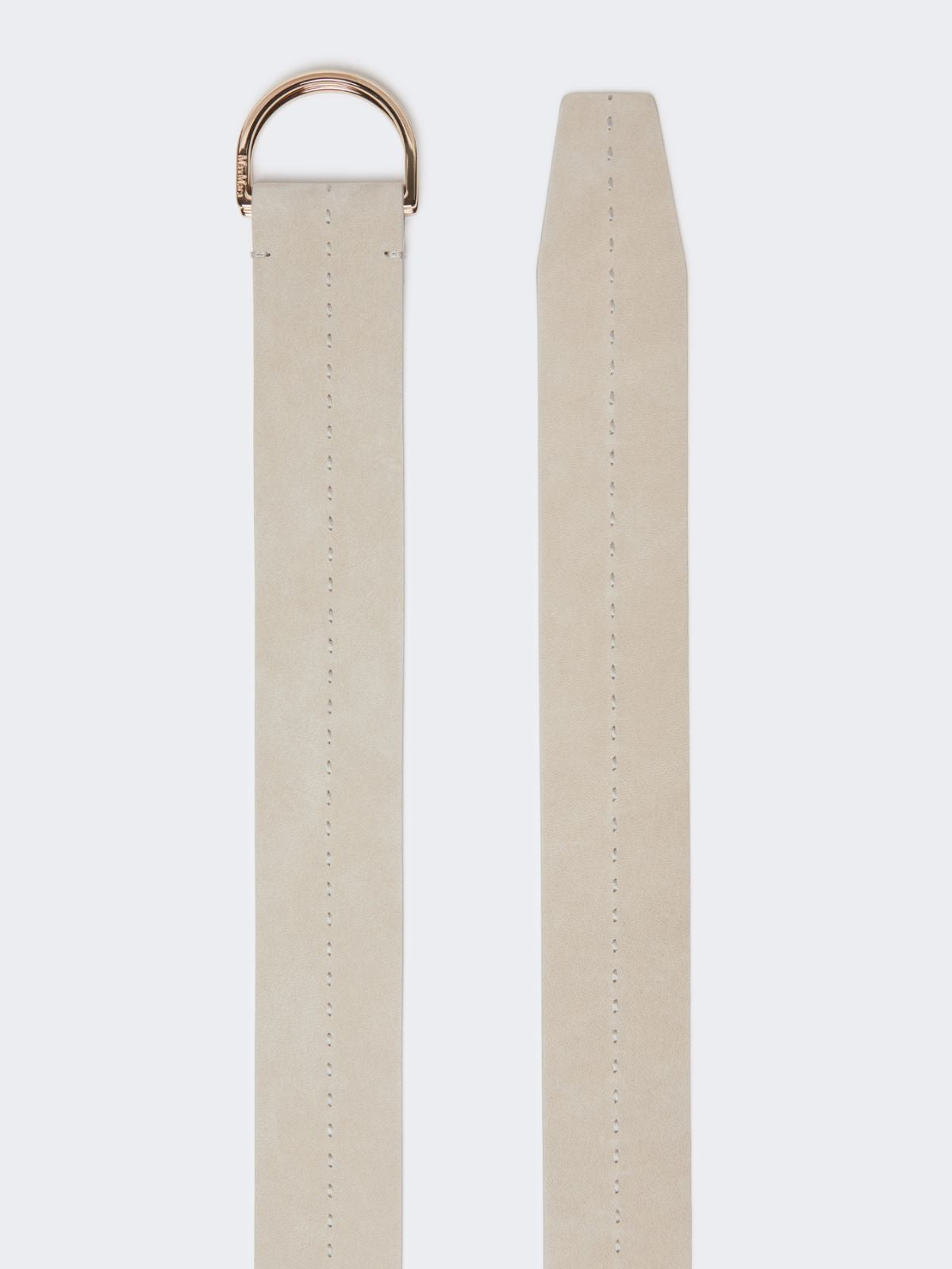 Nubuck leather double-wrap belt - Ivory